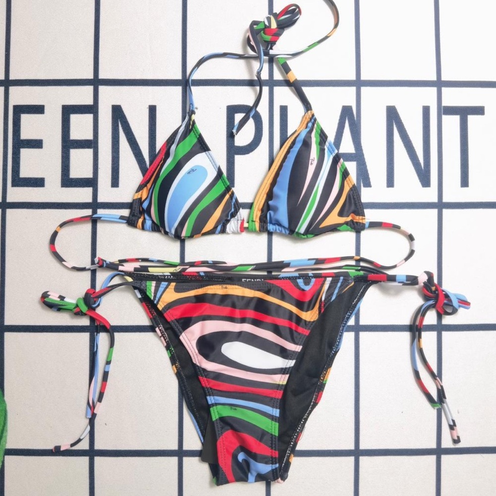 Colorful Striped Bikini Set